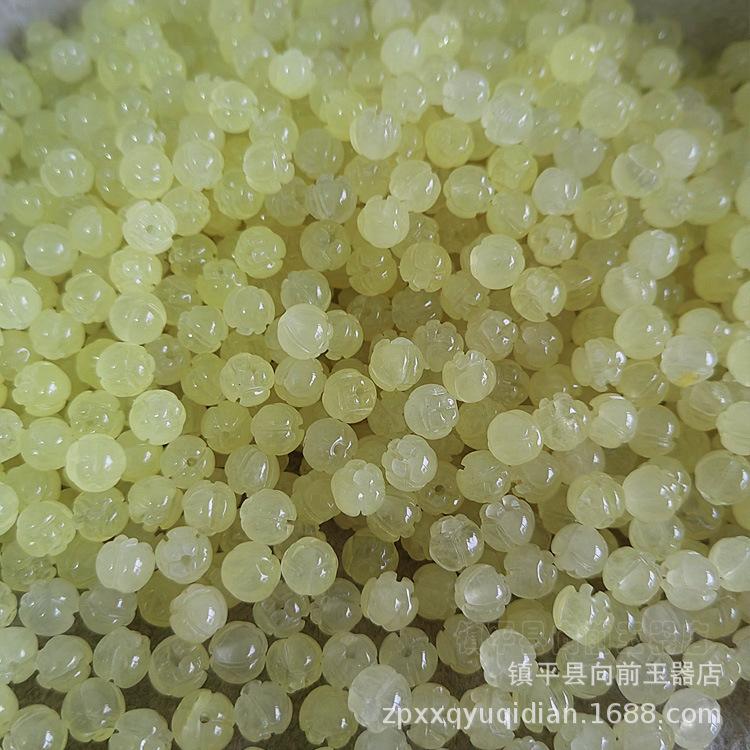 Light Yellow Lotus Beads: 8mm & 10mm Loose Jade Beads for DIY Jewelry, Bracelets, and Necklaces. 8mm beads