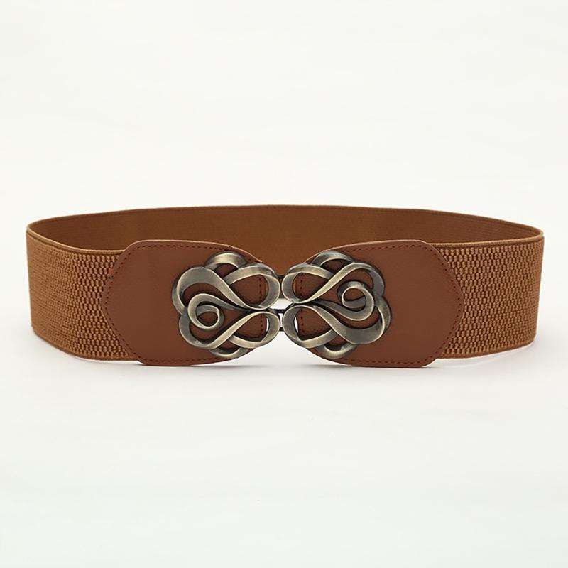 Elastischer Hüftgürtel Punk Kette für Cowboy Cowgirl Modern Rose Schnalle Hüftkette Breiter Gürtel Modeaccessoire