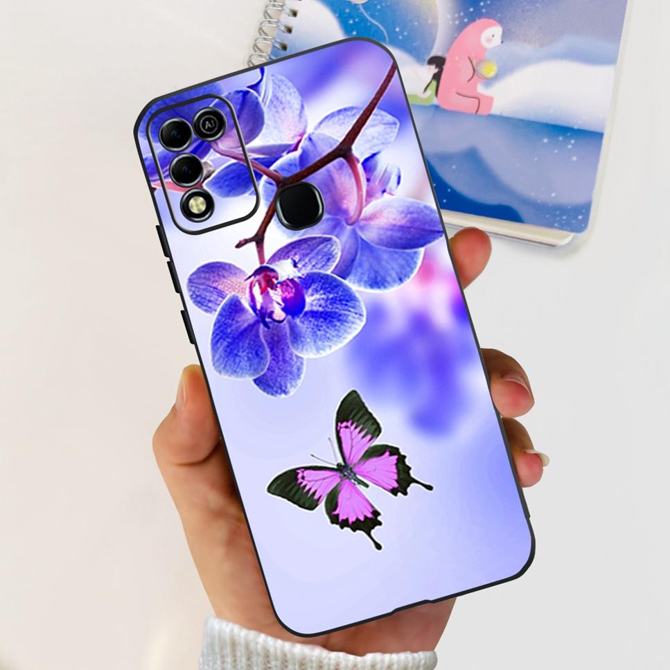 For Infinix Hot 11 Play 6.82" Soft Silicone Phone Cases For Infinix Hot 11 Play 11play 10Play Cover Luxury Flowers Funda Capa