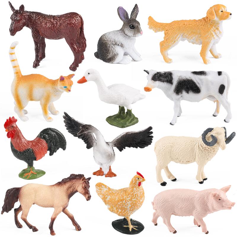 Oenux Mini Wild Wild Forest Animals Insect Dinosaur Model Owl Fox Squirrel Hedgehog Fox Frog Figurines Cake Toppers Kid Toy Gift