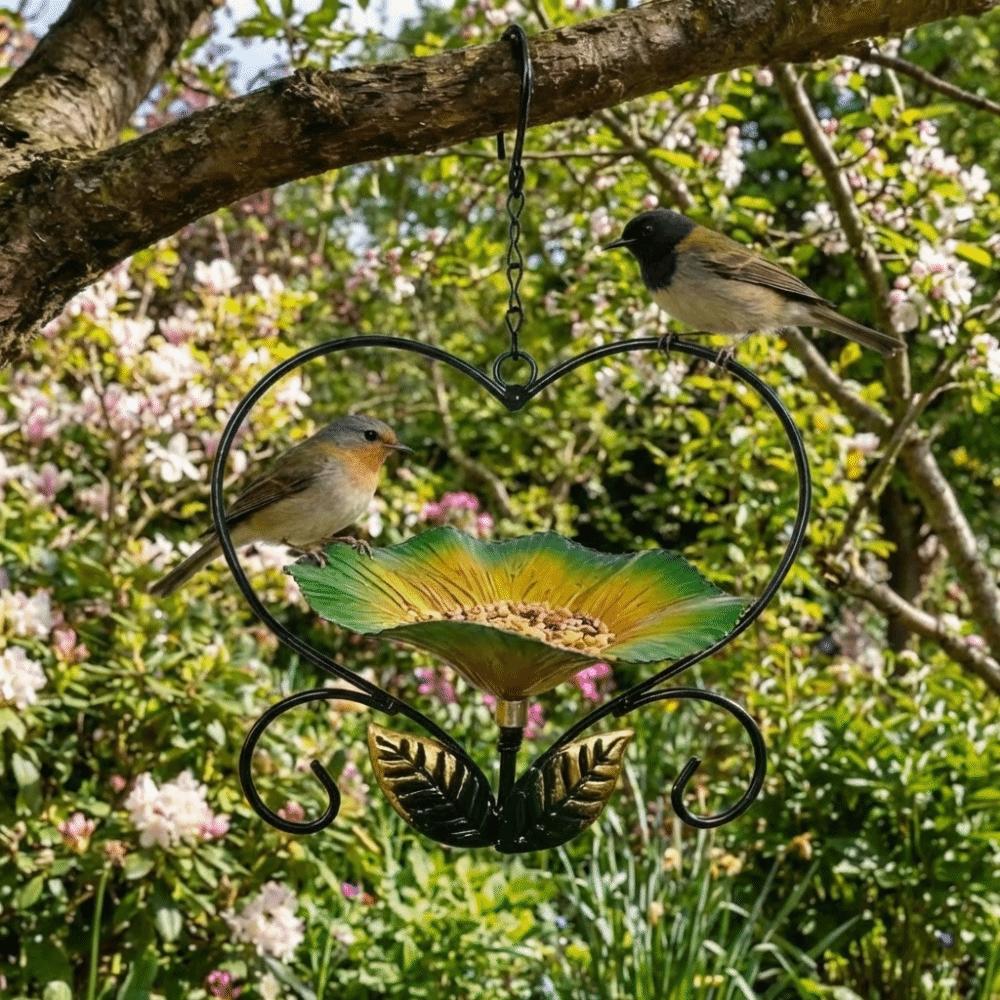 Retro Hanging Bird Feeder Heart Shape Bird Water Drinker Bird Food Container  Various Pet Birds