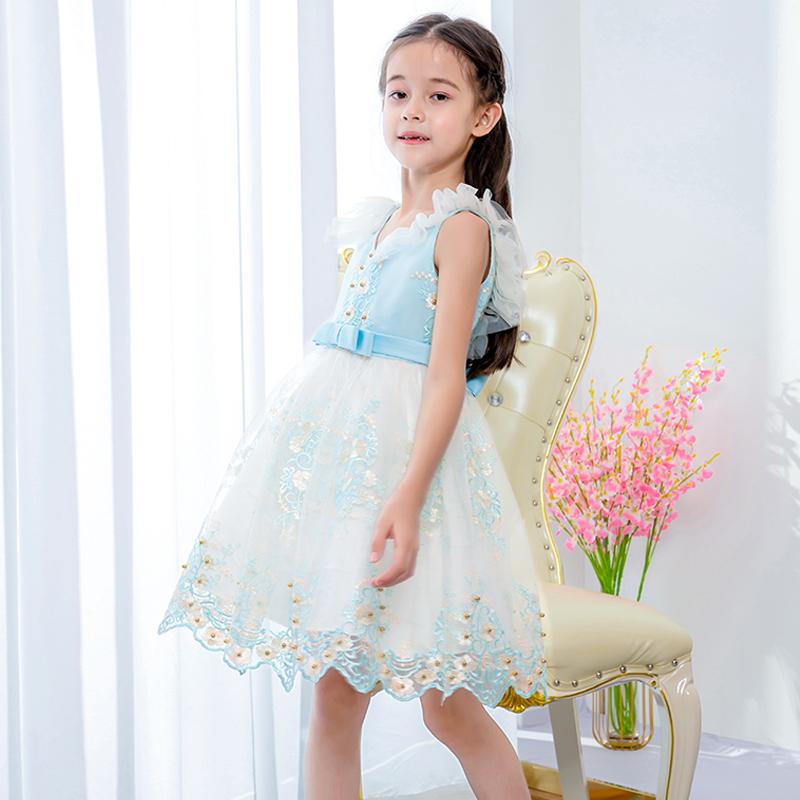 Elegante flor chica vestido fiesta de la boda princesa vestido casual niños  ropa encaje cumpleaños novia vestido niños 3-8Y Vestidos comprar a buen  precio — entrega gratuita, reseñas reales con fotos — Joom