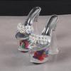 Women's Ultra-high Heels Flower Thick Heels Transparent Thick Soled Crystal Heel Sandals 17.5 Heels