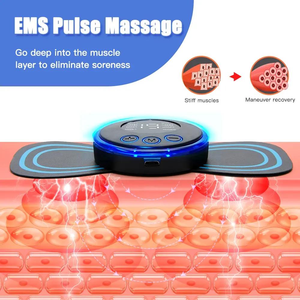 Neck Massager Mini Electric Neck Massage EMS Cervical Back Vertebra Massage Patch 8 Modes 19 Gears Relieve Relax Muscle Fatigue