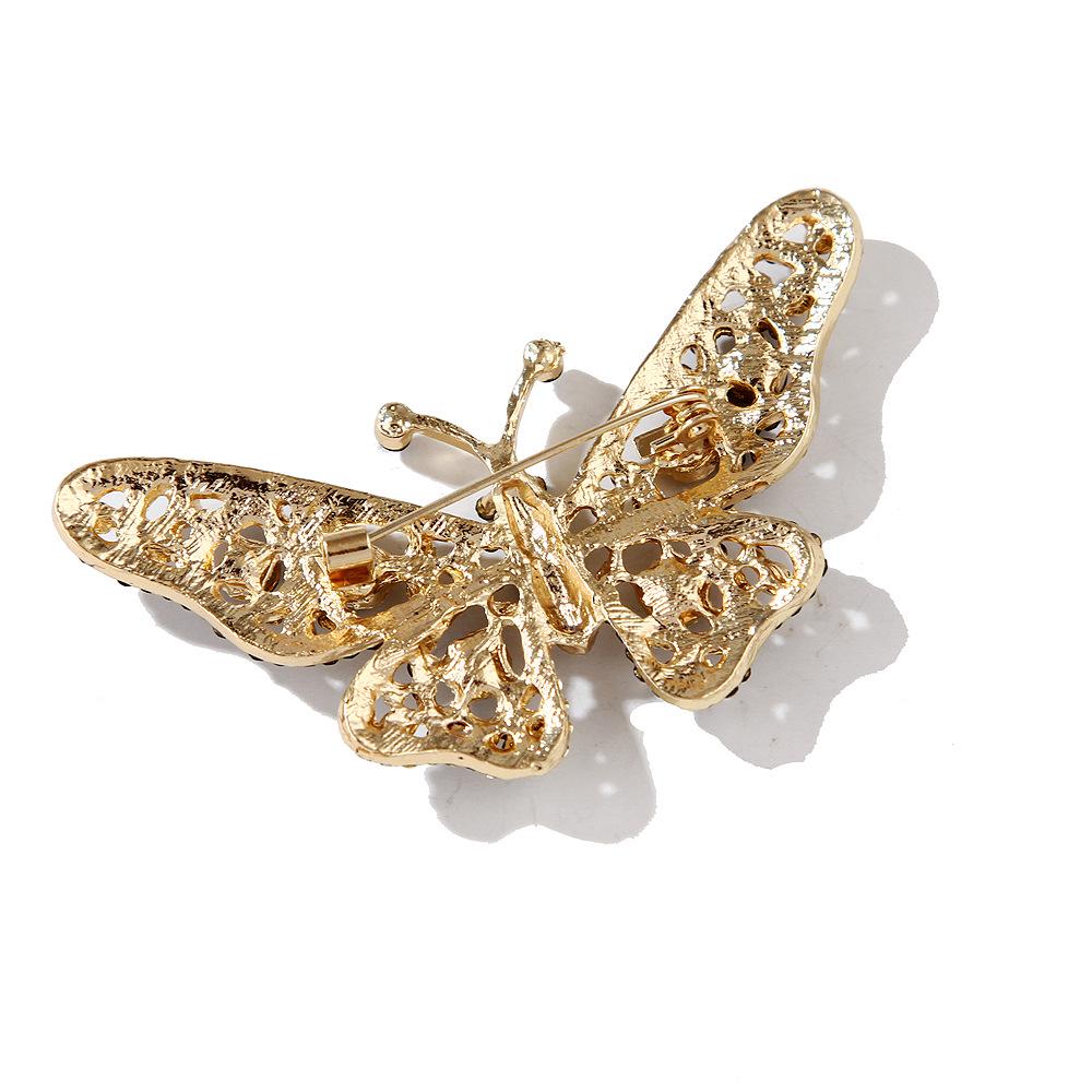 Lanhao Retro European-American Rhinestone Butterfly Brooch