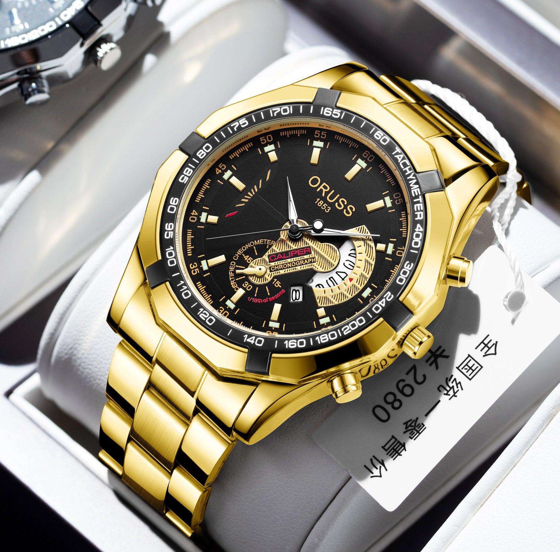 Large Dial Men S Watch Business Steel Belt Waterproof Luminous Men S Watch