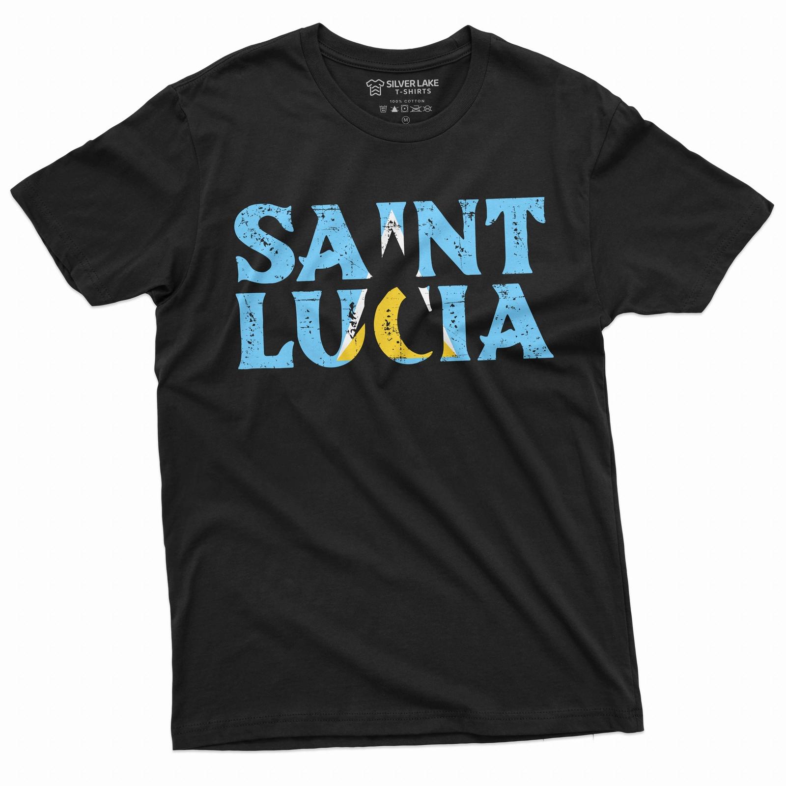 Men s Saint Lucia Tshirt St Lucia country flag patriotic shirt saint lucian tees S