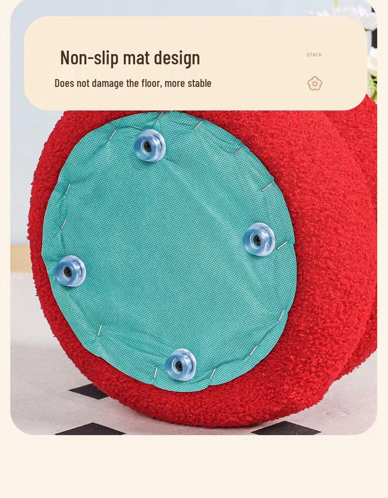 Rund krakk i lammeull - Kreativt, lavt design for stue, barnesofa, skoskiftebenk