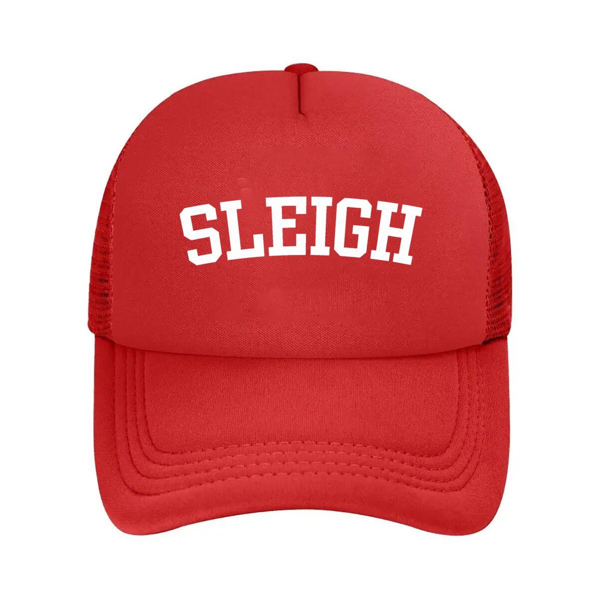 Sleigh Bold Graphic Christmas  Mesh Baseball Cap Hip Hop Adjustable