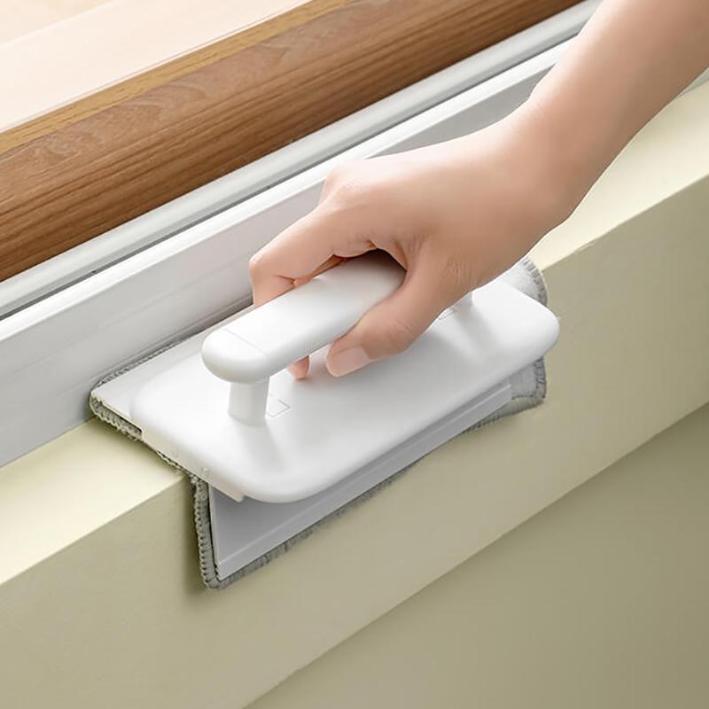Detachable Window Groove Cleaner Deep Gap Scraper Brush Sill Track Cleaning Tool Squeegee Attachment Multi Surface Corner Brush Hard Reach Cleaner