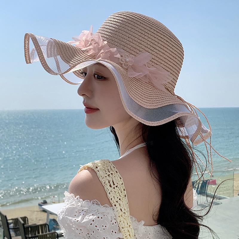 Fashionable Straw Hat Outdoor Sweet Sun Hat Sun Protection Hat