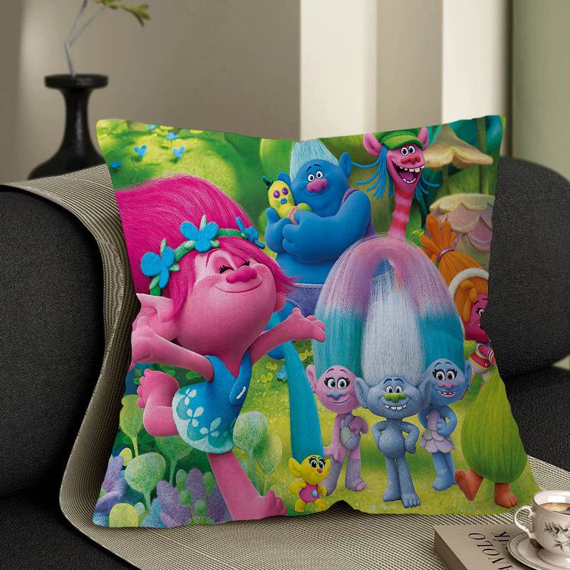Cartoon T-Trolls Band Together 45*45cm Cushion Cover Pillow Cover Decor Pillowcase Home Pillowcase for Couch Pillow