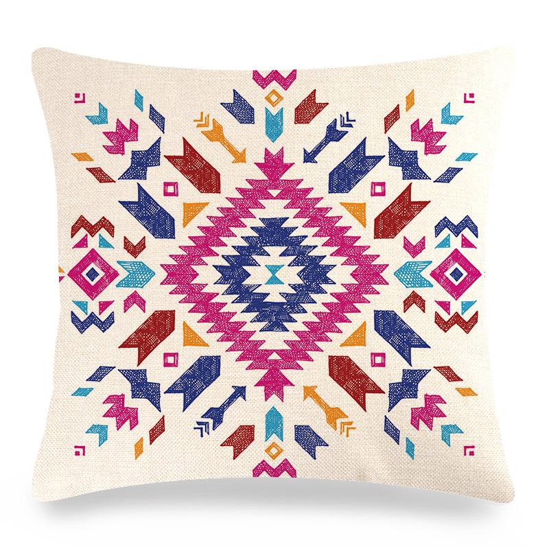 Seamless Geometric Abstract Pattern Digital Printing Short Plush Pillow Covers for Car Sofa Office Cushion Cover Home Goods