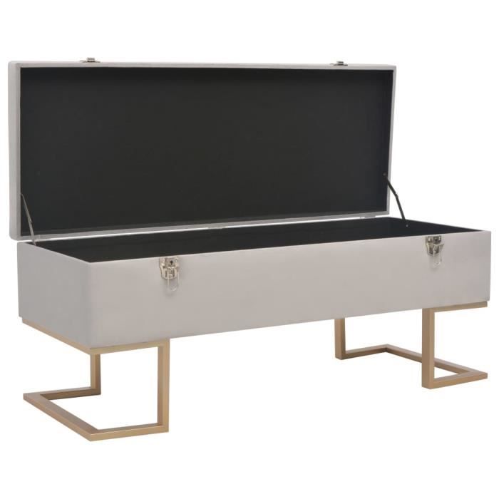 VidaXL Banc avec compartiment de rangement 105 cm Gris Velours