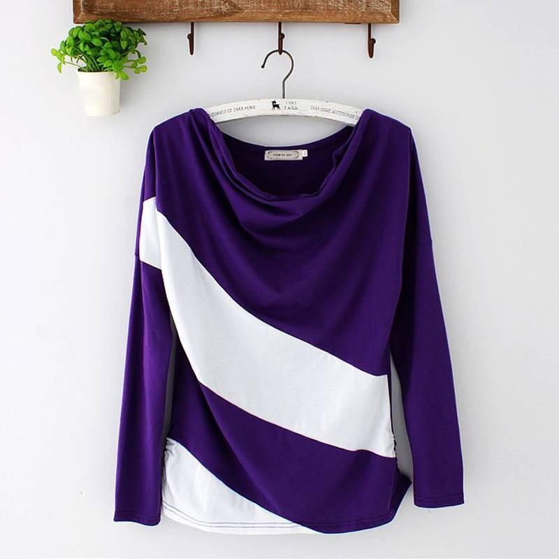 Women's Trendy Soft Batwing Long Sleeve Casual Blouse With Elegant Splicing Design
