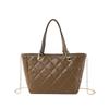 Elegant White Quilted Chain Tote Bag For Women With Soft Pu Material And Trendy Aesthetic