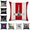 Star Plane Fighter Beige Linen Cushion Cover Decorative Home Sofa Car Chair Seat Friend Room Office Kids Gift