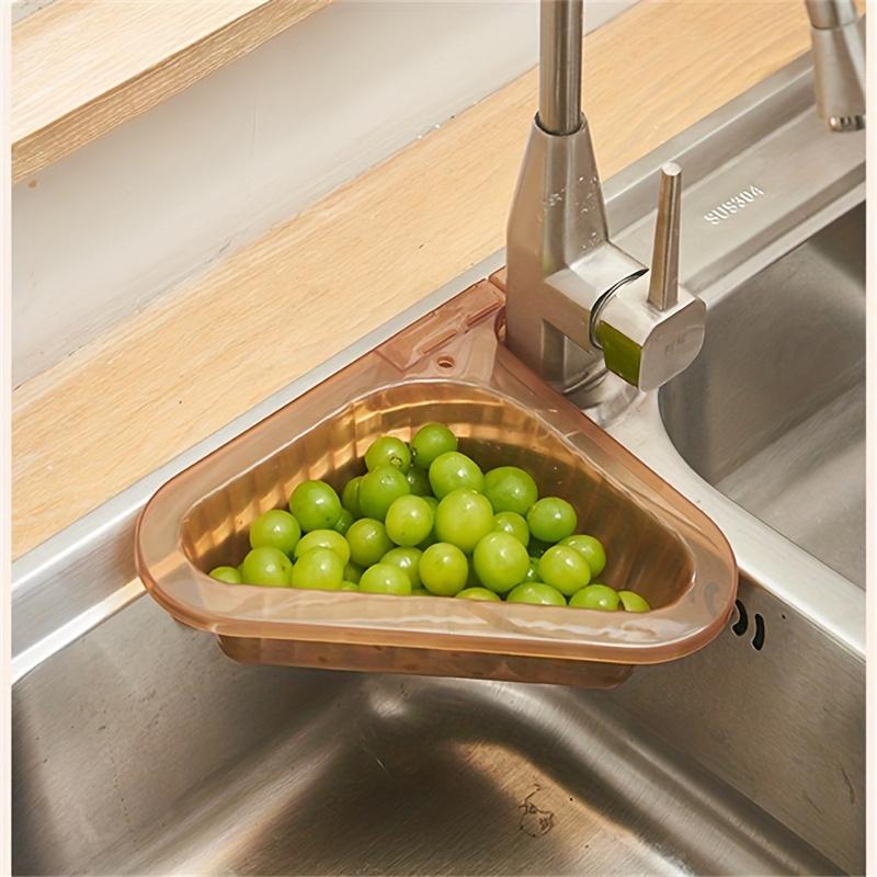1pc White Plastic Multifunctional Swan Drainage Basket Large Capacity Sink Organizer, Easy To Clean Design and Detachable Basket