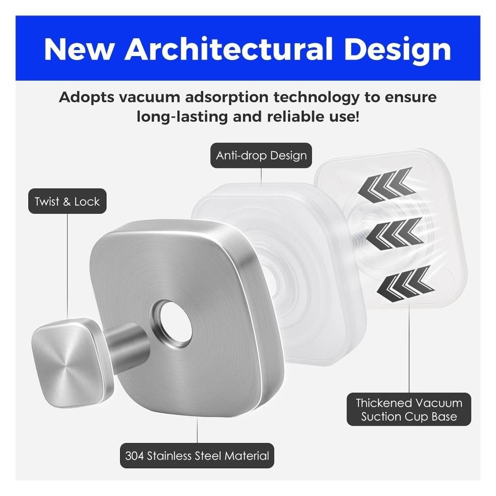 Stainless Steel Suction Cup Hook Portable Strong Sticky Hooks Gifts Metal Hook Bracket