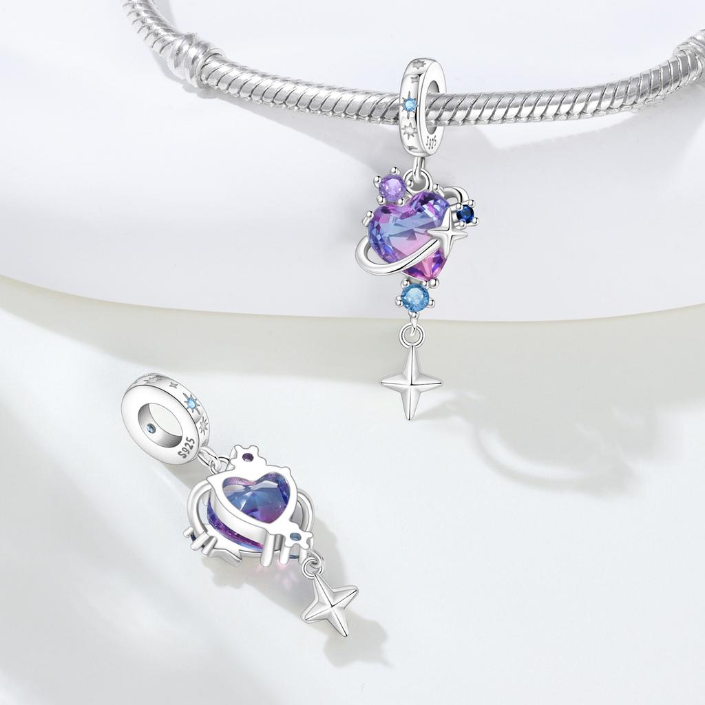 Copper Craft Colorful Heart Star Pumpkin Carriage Chain Beads Pendant Ideal For Original Bracelet Woman Girl Jewellery