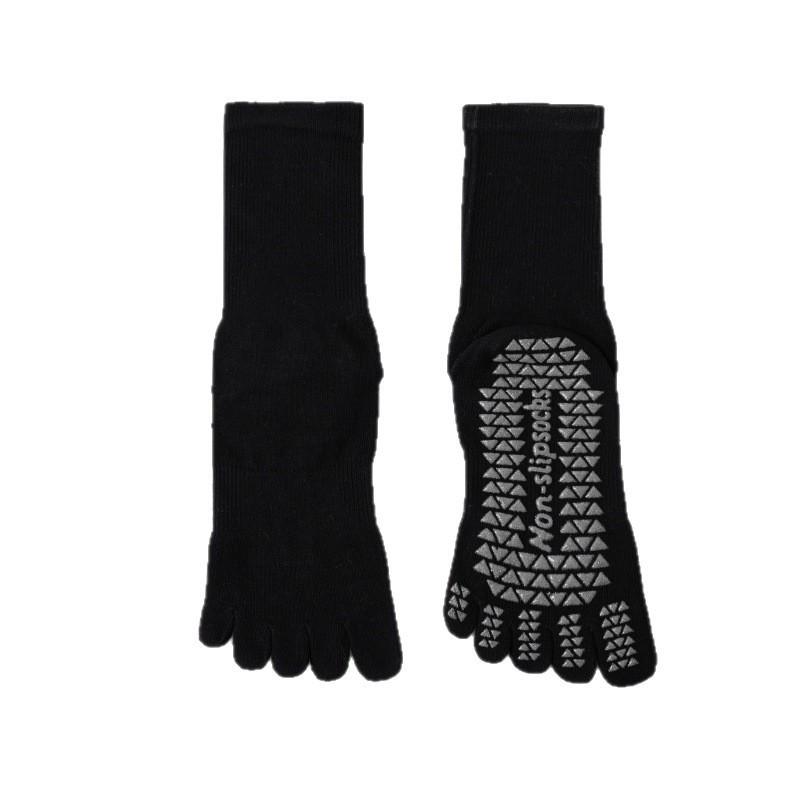 Cotton Yoga Socks with Anti-slip Properties for Pilates Five-finger Socks, Pure Cotton Sweat-absorbing Long-tube Yoga Sports Socks