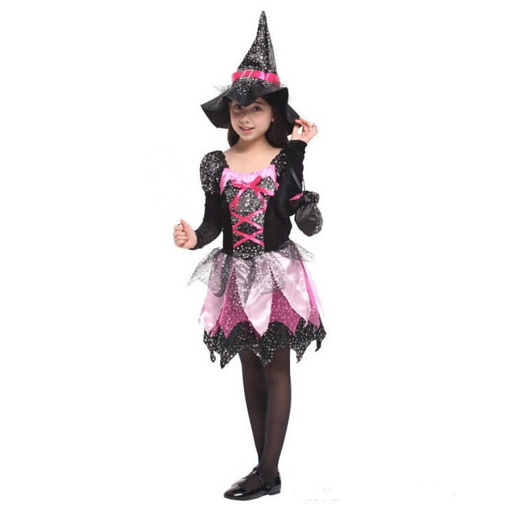 Halloween Copii Vrajitoare Costum Prinţesă Fata Machiaj Mingea Witch