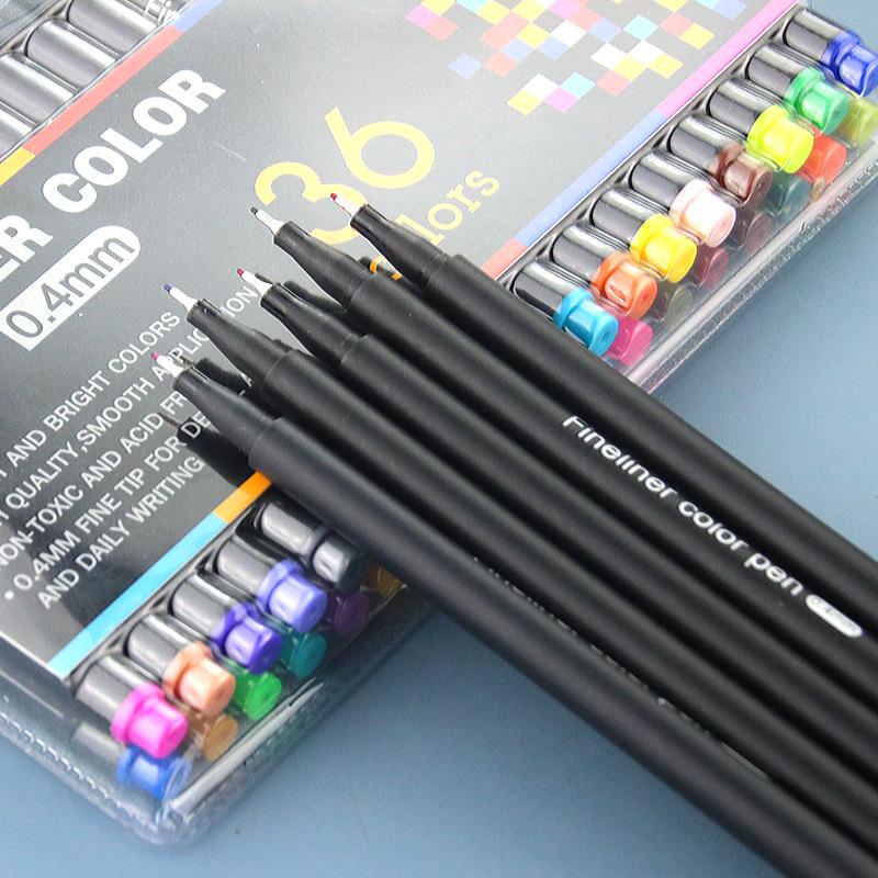 Cross-border Colored Fineliner and Art Brush Set for Children – Water-based Fiber Tip Pens