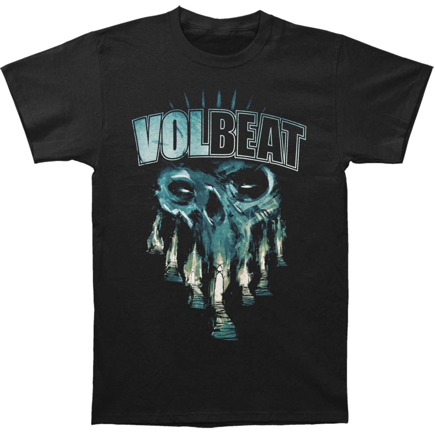 Men s Volbeat Skull Gate T-Shirt Mens Womens Tees Top Black M