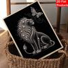 DIY Pearl Embroidery Diamond Painting Kit Majestic Lion and Butterfly Sparkling Beads Art Craft Handmade Decoration Gift for Home