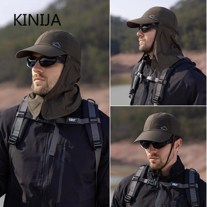 Quick-Dry Sun Hat for Men Women Detachable Shawl Neck Protection Adult Baseball Cap Outdoor Spring Summer Hat