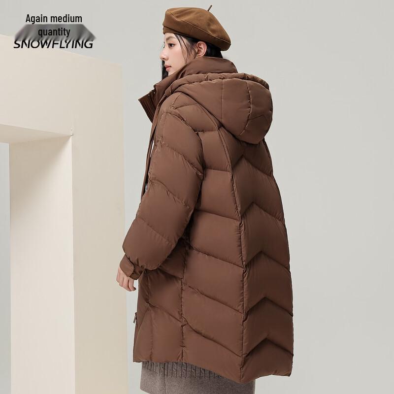 XueZhongFei Women's Hooded Mid-Length Down Jacket