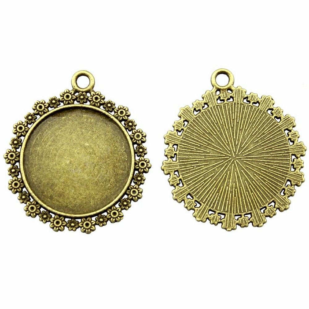 Fit 20mm Round Cabochon Bezel Pendant Setting Handmade Craft Blanks Frames