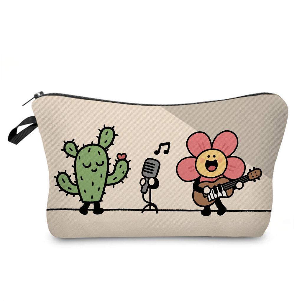 Women Cactus Print Cosmetic Bag Toiletries Organize Travel Storage Case 6880