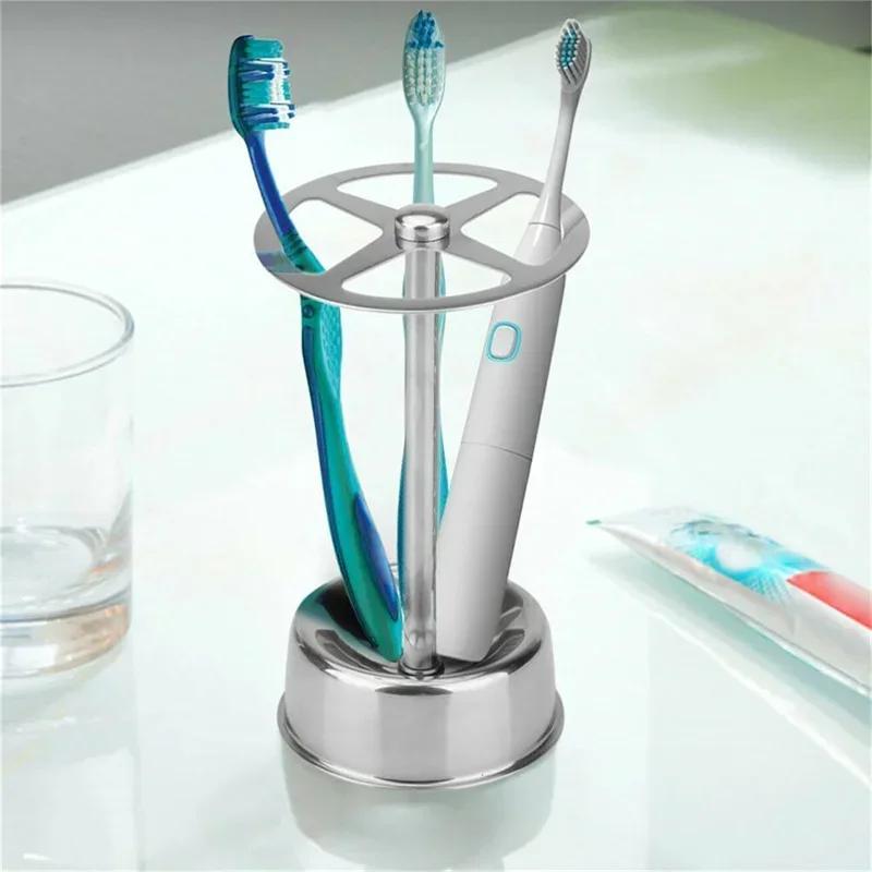 Stainless Steel Toothbrush Holder Storage Rack Bathroom Finishing Rack Independent Cosmesthetic Cosmetic Brush Storage