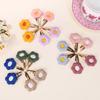 40Pcs Random Color  Flower Hair Pins Children Flower Hair Clips Sweet Girls Baby Vintage Hairpins Barrettes Hair Accessories