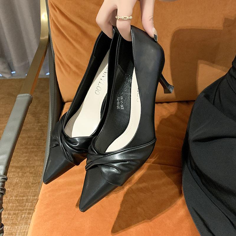 Fashion New Fashion Korean Style Woman High-heeled Shoes Pointed Toe High Heel Slip-on Shallow Shoes Breathable Wear-resisting for Party