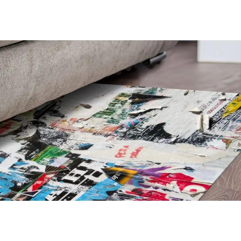 Moderní Street Art Koberec Barevný Roztrhaný Design Vzor Graffiti 3D Efekt Koberce pro Vstupní Dveře Jídelnu Vnitřní Domácí Dekorace