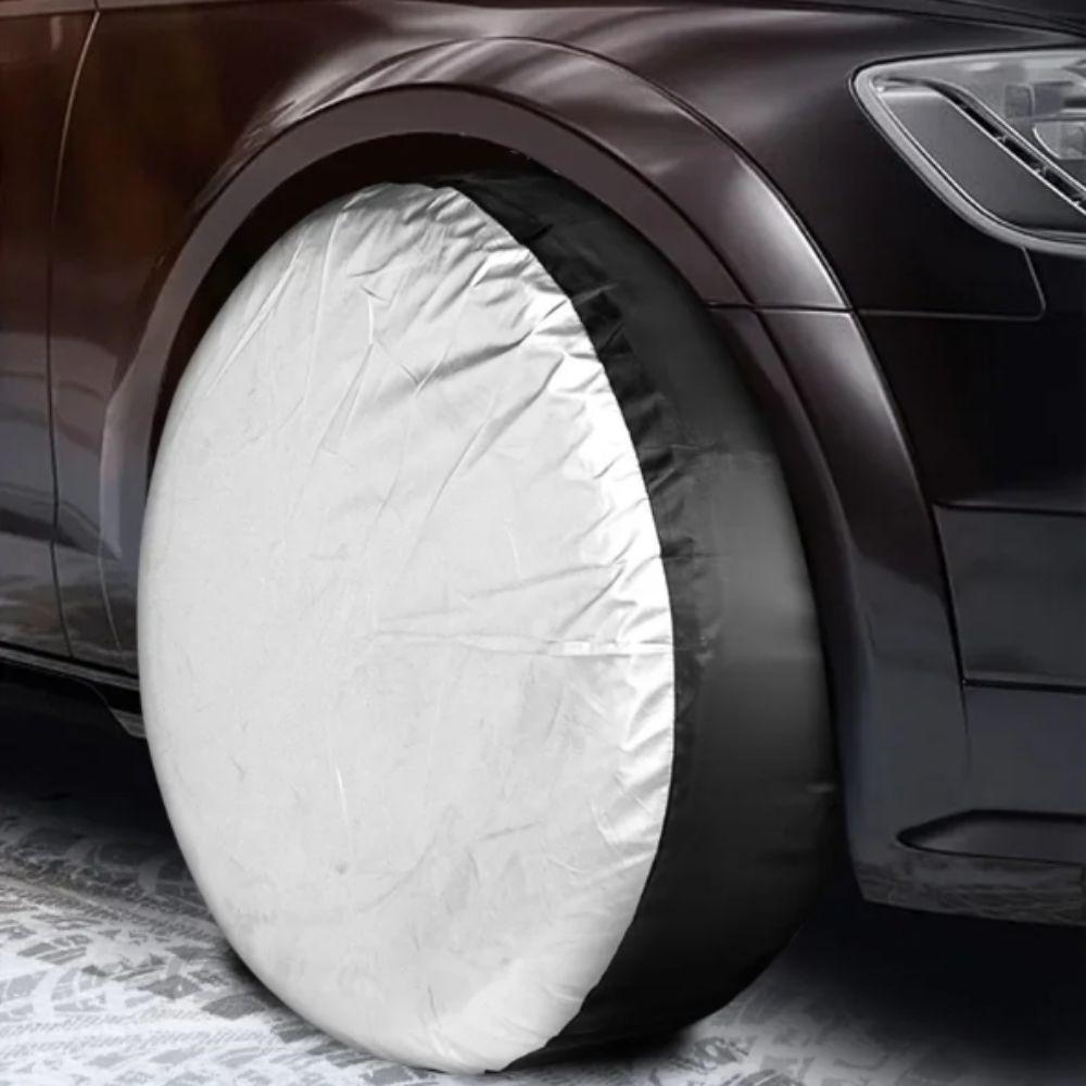 Silver Black Tire Cover Case Waterproof Wheel Storage Protector Spare Tire Cover  Auto Vehicle
