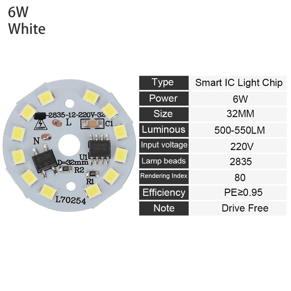 1Pc Round AC220V 15W 12W 9W 7W 6W 5W 3W Bulb Lamp Bean LED Chip Light Plate 2835 SMD