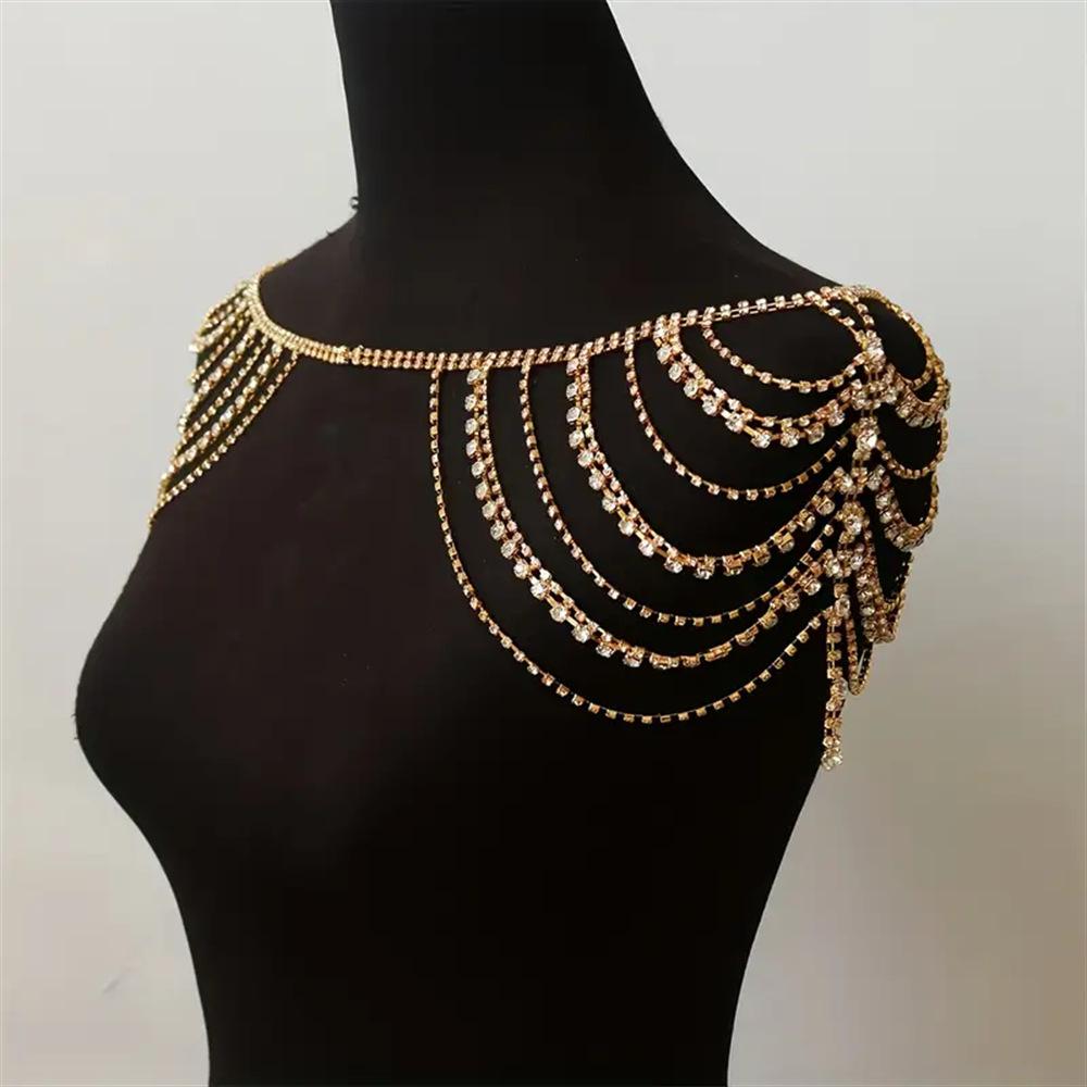 

European And American Back Chain Light Luxury Multi-Layer Rhinestone Fringed Shoulder Chain Party Sexy Body Chain Body Chain