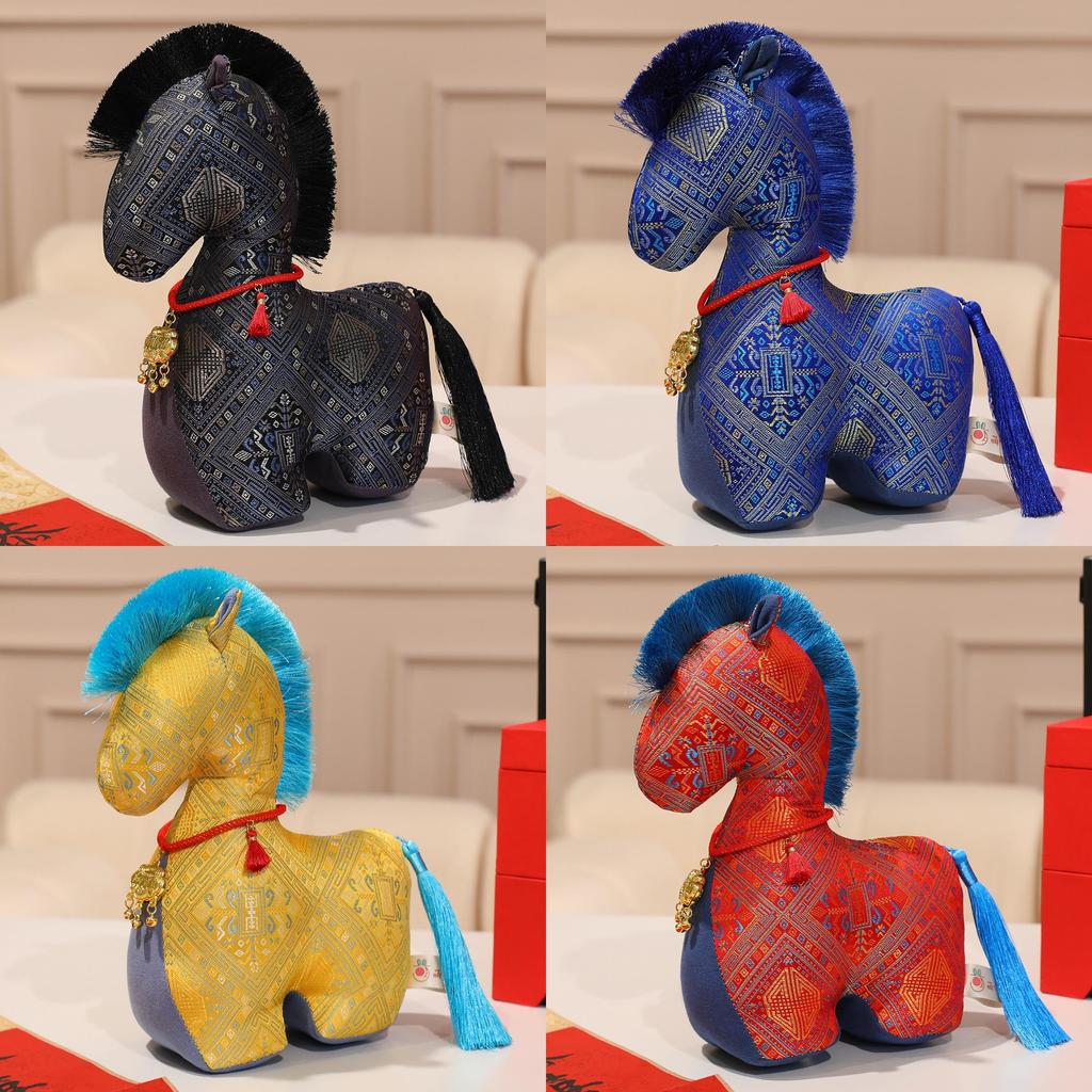 Year Of The Horse Character Plush Doll With Necklace And Tassel Decorations For Gift Giving