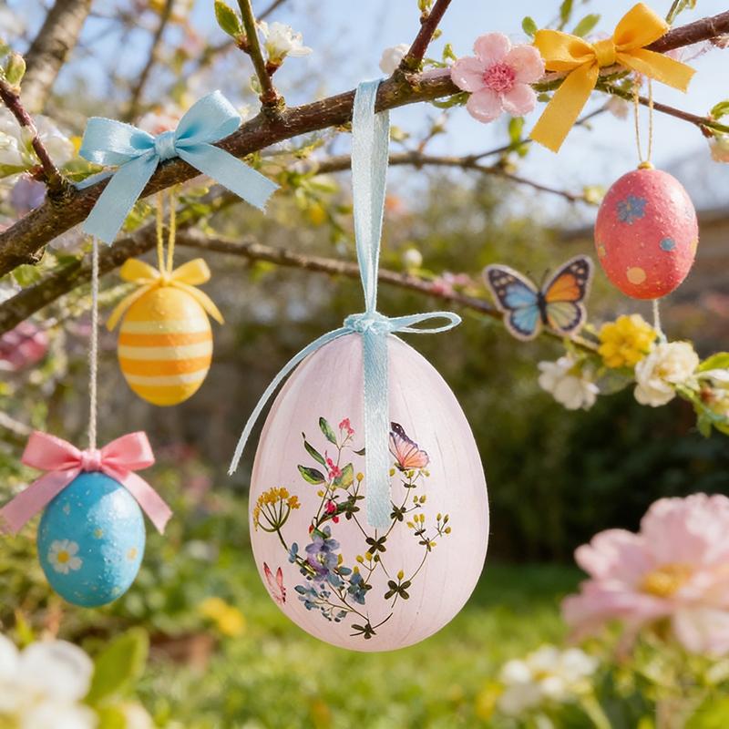 Easter Decorations Easter Bunny Egg Pendant Rabbits Egg Ornament Party Favors Desk Accessories Easter Party Supplies