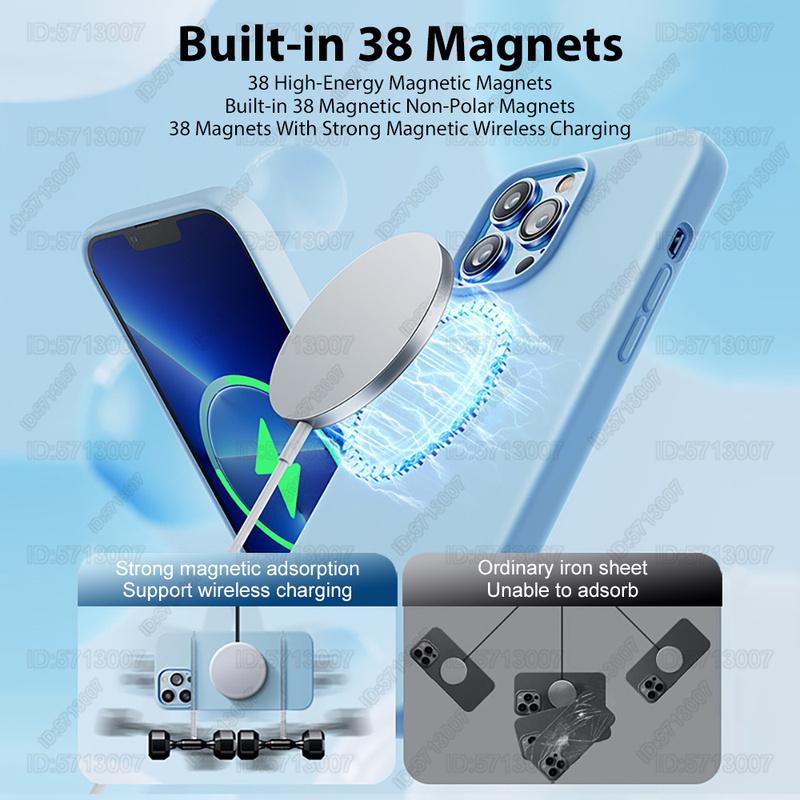 Magnetic Original Liquid Silicone Shockproof Case For iPhone17 16 15 14 13 12 11 Pro Max 16 Plus For Magsafe Wireless Charge Cover