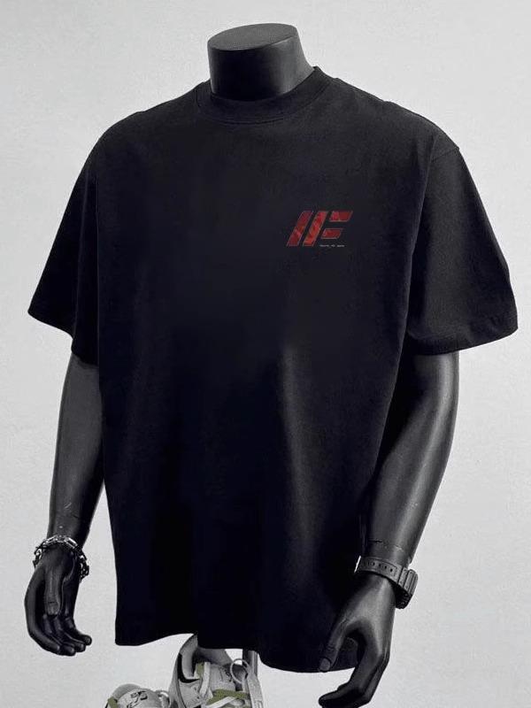 Men s Trendy Graphic Print Short Sleeve Round Neck T-shirt
