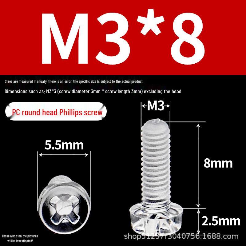 Transparent Acrylic Sheet with PC Screws and Philips Round Head Nut for DIY Fish Tank.