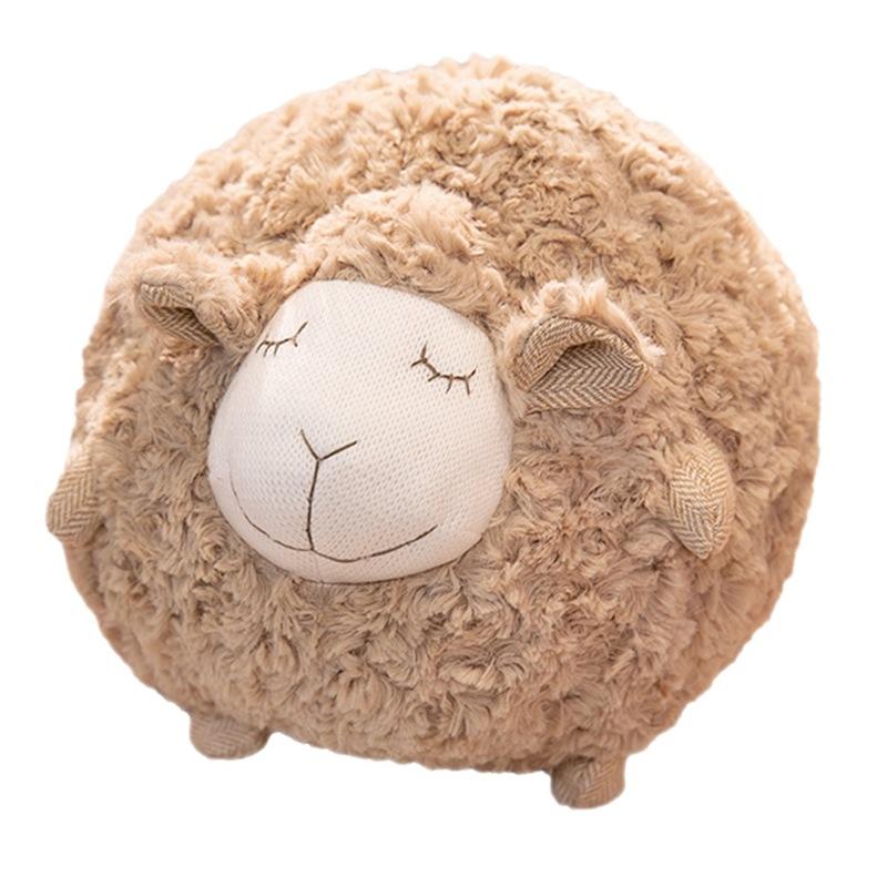 Cute Sheep Plush Toy Pillow, Woolly Round Sheep Stuffed Animal, Soft Comforting Cuddle Buddy Gift