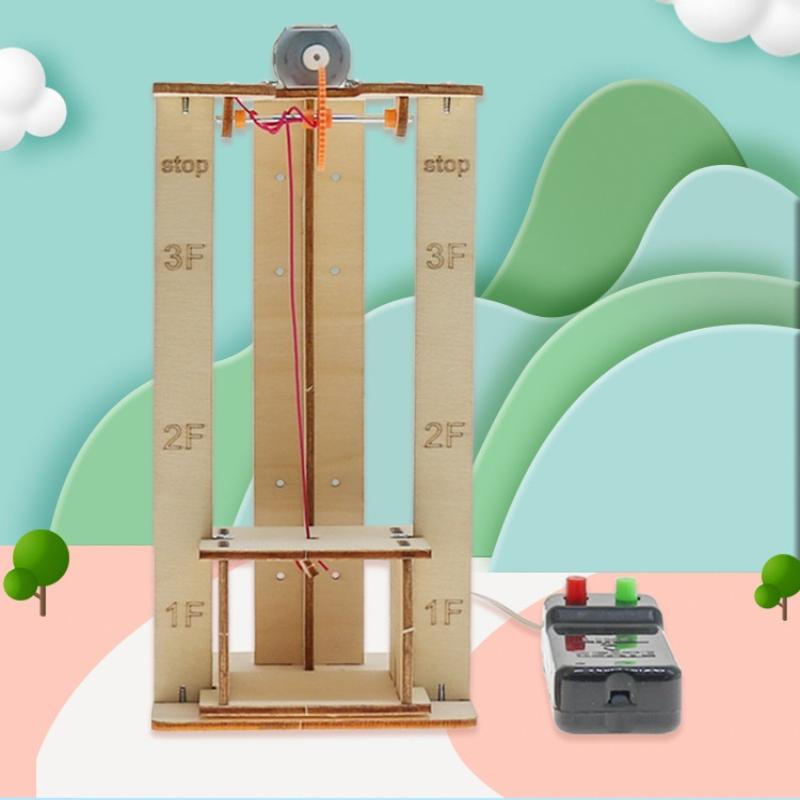 1 Set Science School Projects Diy Electric Remote Control Lift Elevator Wooden Model Kit Experiment Science Toys For Kids