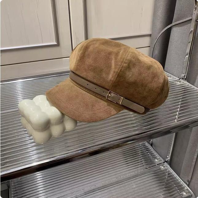 

Осень и зима новая высококачественная замшевая кепка газетчика детская новая маленькая восьмиугольная шляпа художника верблюд