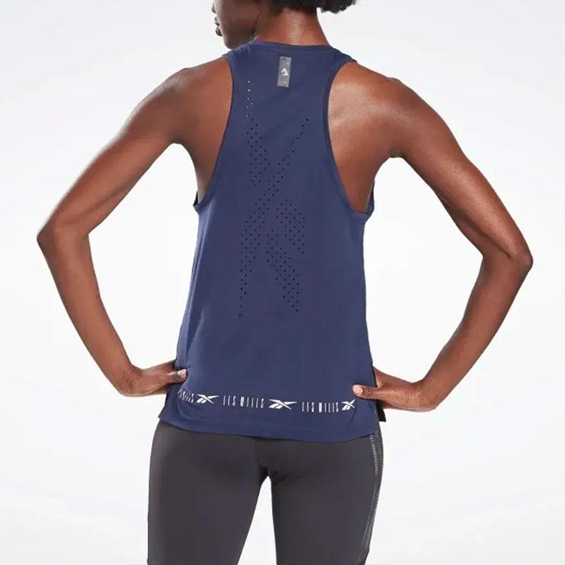 Reebok Lm Perforated Tank Top Women Tops Navy-Blue GE1022