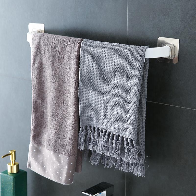 Cream Style Punch-Free Wall-Mounted Double Towel Rack